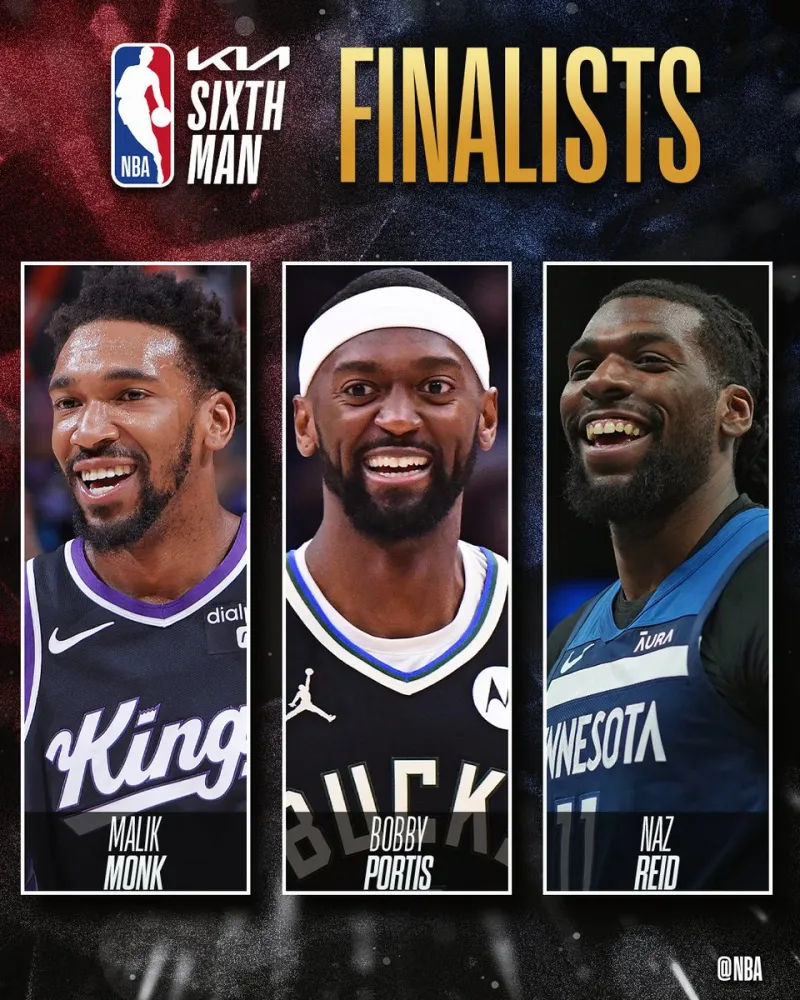 NBA官方：最佳第六人奖得主将于北京时间6:30揭晓